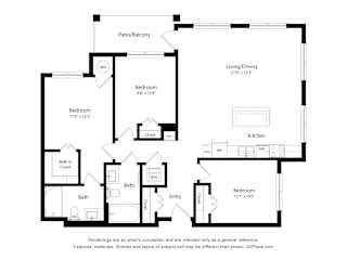 3 bed 2 bath G at The Meridian Apartments, Decatur 30032