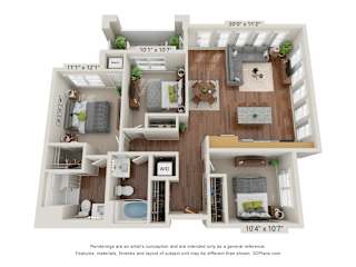 3 bed 2 bath C at The Paramount Apartments, Atlanta, Georgia