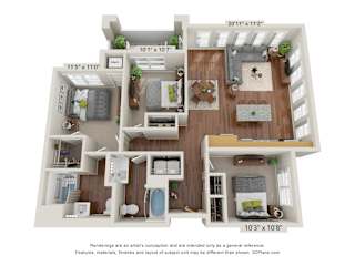 3 bed 2 bath D at The Paramount Apartments, Atlanta
