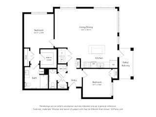 B3 Floor Plan Blueprint at Willow Place 55+ Apartments, McDonough, 30253