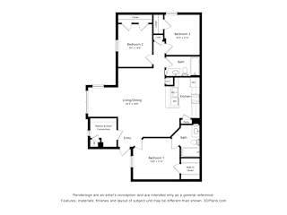 Dominium_WillowCreek_2D_3Bedroom