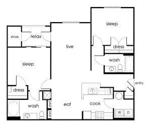 B1 Floor Plan at Magnolia Pointe, Durham, 27704