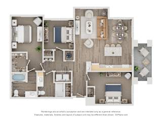 3 bed 2 bath C at Orchard Springs 55+ Apartment , Arizona