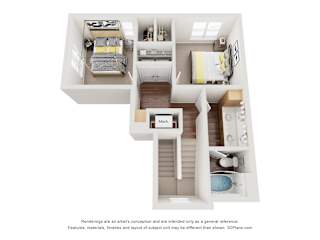 2 Bedroom Floor Plan at Stonegate Townhomes, Maricopa, 85138