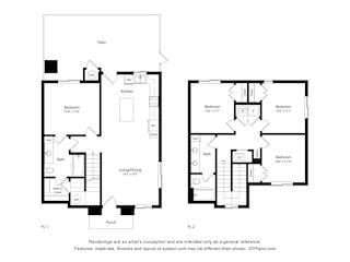 4 Bedroom Floor Plan at Saddleback Village at Stonegate Townhomes, Maricopa, 85138