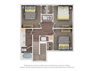 Three Bed Floor Plan at Saddleback Village at Stonegate Townhomes, Arizona