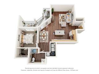 1 bed 1 bath B at Shannon Reserve 55+ Apartments, Georgia, 30291