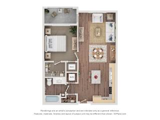 1 bed 1 bath A at The Stillwaters 62+ Apartment Homes, Apopka, 32712