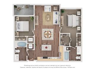 2 bed 2 bath A at The Stillwaters 62+ Apartment Homes, Apopka, Florida