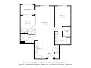 2 bed 2 bath H at The Stillwaters 62+ Apartment Homes, Apopka, Florida