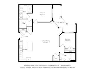 2 bed 2 bath J at The Stillwaters 62+ Apartment Homes, Florida