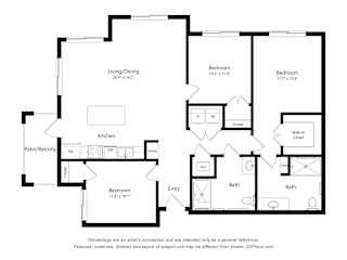 3 bed 2 bath D at The Stillwaters 62+ Apartment Homes, Apopka, Florida