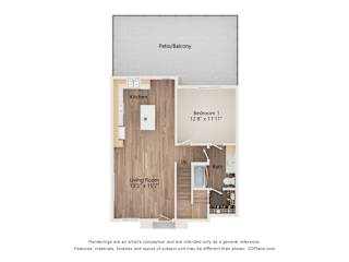 C1 TH 1 Floor Plan at Townhomes on Earley, Arizona, 85122