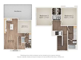 C1 TH 2 Floor Plan at Townhomes on Earley, Casa Grande