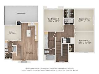 D2 TH 2 Floor Plan at Townhomes on Earley, Casa Grande, 85122