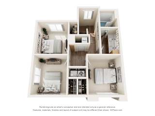 D2 TH 2 Floor Plan at Townhomes on Earley, Casa Grande, AZ, 85122