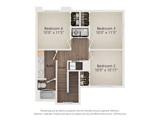 D2 TH 2 Floor Plan at Townhomes on Earley, Casa Grande