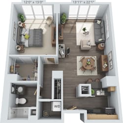 1 bed 1 bath C at Clayton on the Park Apartments, Clayton, MO