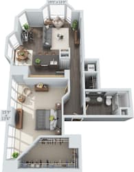 1 bed 1 bath F at Clayton on the Park Apartments, Clayton