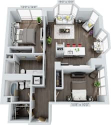 2 bed 2 bath at Clayton on the Park Apartments, Missouri