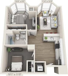 1 bedroom 1 bathroom E at Clayton on the Park Apartments, Missouri, 63105