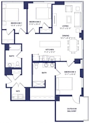 3 bed 2 bath at Two Twelve Clayton Apartments, Missouri, 63105
