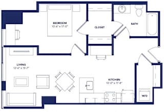 1 bed 1 bath C at Two Twelve Clayton Apartments, Missouri, 63105