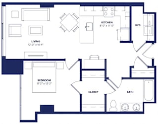 1 bed 1 bath D at Two Twelve Clayton Apartments, Clayton, MO, 63105