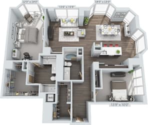 2 bed 2 bath D at Clayton on the Park Apartments, Clayton, Missouri