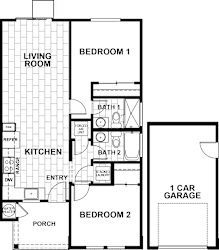2B2B Floor Plan at Montessa Apartments, Vacaville, California