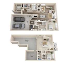 two images of a house with different floor plans