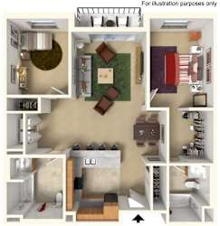 A series of images showing different room layouts for illustration purposes.