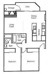 A black and white image of a house floor plan with labeled rooms.