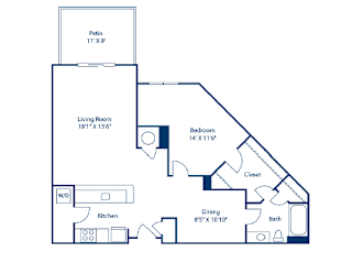 A blueprint of a house layout with labeled rooms and dimensions.