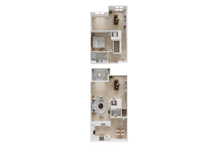 Two images of a floor plan of a house.