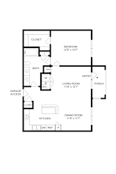 A black and white image of a floor plan for a house.