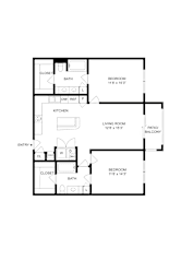 A black and white image of a floor plan for a house.