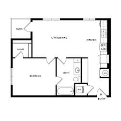 A black and white image of a house floor plan.