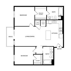 A black and white image of a floor plan for a house.