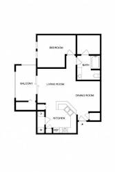 A black and white diagram of a house layout with labeled rooms.