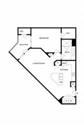 A black and white image of a floor plan for a home.