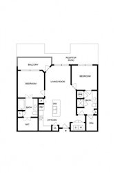 A black and white image of a house floor plan.