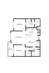 A black and white image of a floor plan for a house.