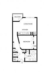 A black and white image of a floor plan for a home.