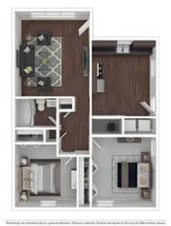 2 bedroom 1 bath C at Stonebrook of Franklin Apartments, Indiana