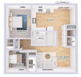 2 bed 1 bath at Ridgeview Apartments, Fortville, IN