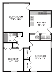 2 bedroom 1 bath at Stonebrook of Franklin Apartments, Indiana