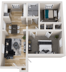 2 bed 1 bath B at Huntley Ridge Apartments, Kettering, OH, 45419