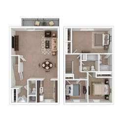 Magnolia 3 Bed Floor plan at Black Hawk Apartments, Fort Wayne