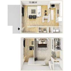 1x1.5 Loft Classic Floor Plan at Paces Ridge at Vinings, Atlanta, GA, 30339
